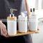 Deluxe pearl glaze ceramic bathroom accessories 8PCS set with waste basket soap dispenser