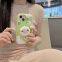 Soft Silicone Phone Case For iPhone 15 pro max 12 13 14 Decompression Green Small Sheep Expansion Bracket Protective Shell