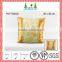 plain gold with floral pattern satin cushion