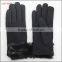 ladies winter warm black woolen hand gloves with fur wholesale