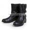 Female fashionable leather boots women short boots double zipper back buckle custom boots women flat chunky boots