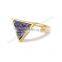 Fashion Druzy Triangle Geometric Crystal Druzy Ring Gold Filled Wholesale Gemstone Bezel Ring Supplier