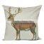 popular chiristmas home decorative deer printing linen cheap cushion cover