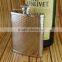 Wholesale promotional custom 6oz metal dimond pattern wrapped hip flask