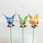 Cartoon 4 inch Environmental Paint Plastic Owl Outdoor Garden Decor Stake