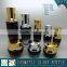 Black Glass Colored Cosmetic Bottle and Glass Cosmetic Cream Jar With Shining Gold Lid Quality Choice