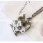 Accessories womens antique gold plated vintage diamond owl pendant necklace                        
                                                                                Supplier's Choice