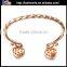 Wholesale explandable thin gold bangles heart charm bangle twist wire bangle