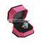 New arrival velvet wedding flock ring box with soft sponge insert
