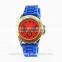 2015 new colorful strap alloy case plating silicone watch