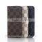 Wholesale grid pattern PU leather mobile phone cover flip wallet case For HTC M9