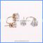 Wholesale Gold Plated 8mm 10mm Double Clear Zircon Diamond U Shape Hook Stud Earrings For Lady CTBE10-RC02B