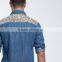 Men's Fashion Casual Denim Jeans Printed design Split Joint Shirts