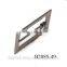 49MM BLACK POWDER COATING double pin tri-glide retangle buckle for handbag