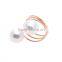 White Natural Pearl Multilayer Gold plated ring adjustable for Women Gift