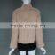 Genuine Australian Style Light Camel Rabbit Fur Knitted jacket Women Bridal Fur jacket