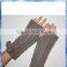 100% acrylic camel cable knitted arm warmers with bowknot