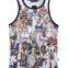 Fashion Polyester Digital Sublimation Printed Tank Top mens, Racer Back Tank Top, Custom Sublimated Gym Tank Top