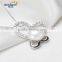11-12mm Perfect Button Round With Silver Chain Freshwater Fashion Pearl Pendant