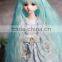 High quality blue to white small wavy 1/4 bjd doll wigs