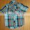 Hot Sale New Style Hawaiian Fashion Boy's Summer Short Wide Sleeve Plaid Shirt