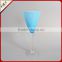Honorable Sky blue transparent leg cone-shape glass, juice glass, blue glass