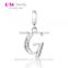 S067G Globalwin 925 Sterling Silver Alphabet Letter G Paved with Crystals Charms