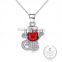 925 sterling silver kawaii monkey garnet necklace fashion women necklace supplies 6360439