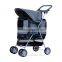 Pawhut Gray 4 Wheels Pet Stroller Awning Trolley Pushchair Carrier Dog Cat Foldable Buggy