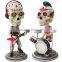 Customized Hallowmas skull singer Bobble Head toys,customized plastic shake head grisly monster bobble head manufacturer