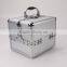 Portable Silver Vanity Container Make up Beauty Aluminum Cosmetic Case