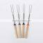 Telescopic Barbecue Fork, Wood Painted Barbecue Fork, Roasting stick