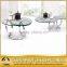 new model round golden stainless steel extendable coffee table