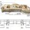 M007 French Upholstery fabric Wooden Sofa Set Furniture Chesterfield Sofa