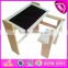 Multi-functional children wooden foldable chalkboard table high quality wooden chalkboard table for kids W08G154A-S