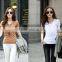 Cotton women's T-shirt ;V collar T-shirt; T-shirt