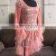 Pink floral long sleeve dance dress for women QQ050