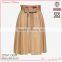 OEM/ODM clothing direct manufacturer custom-made your own design latest design waist strap khaki lady pleated long skirt