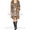 2016 Winter Lady Fancy High Quality Print Goat Fur Coat OEM Service