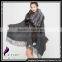 CX-B-P-53B Fox Fur Trim Collar Wholesale Pashmina Shawl
