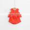 Kids Clothes Plaid Shirt Short Sleeve Round Lace Collar Match Cotton Shorts With Two Smaller Bowknot