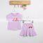 2016 New Girls Cute Eyes Printed Shirts 2 Piece Sets Outfits