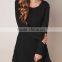 Onen Spring and Autumn New Four-color Fashion Knitted Sweater Round Neck Long-sleeved Dresses