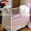 European Luxury White and Golden Wooden Crib Baby Cot