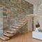 Indoor Hidden Keel Floating Stair with Tempered Glass Railing