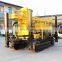 Trailer mounted hydraulic rotary borehole drilling rig