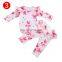 Infant Baby Girl Boy Clothes 0-18M Lovely Tie-dye Printed 5 Colors Long Sleeve Romper Tops+Ruffles Tutu Long Pants 2Pcs Set