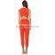Latest pleat pants design fashion round neck women jumpsuit 2015