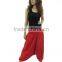 Red Organic Cotton Harem Pants Baggy Loose Genie Yoga Boho Gypsy Wide Leg Comfy Ninja Pants