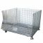 Foldable wire mesh pallet box/demountable steel storage cage for sale